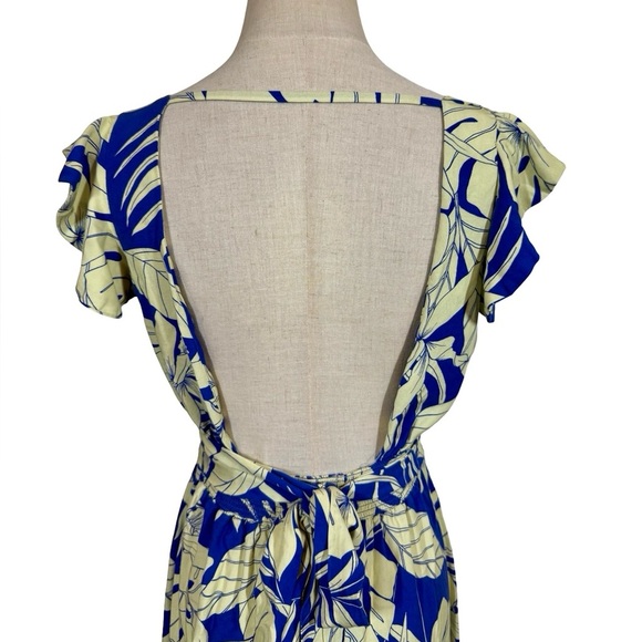 Maaji Wildest Dreams Tropical Plunge Open Back Button Front Maxi Dress Cover Up - Picture 8 of 16